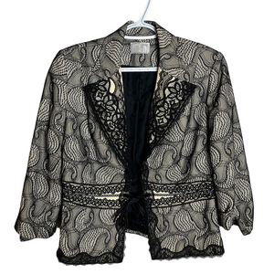 Alberto Makali Vintage Lace Blazer Floral Paisley 90s Formal Party Cocktail